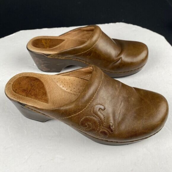 Dansko Balance Clog Women's size 38 Brown Leather Slip On Mule - Picture 6 of 14